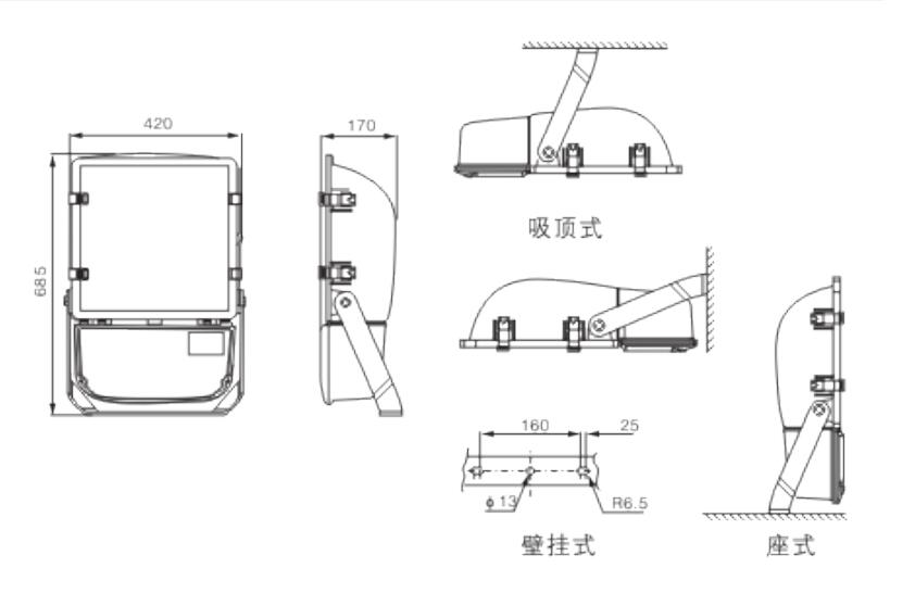 NFC9140广场灯安装示意图